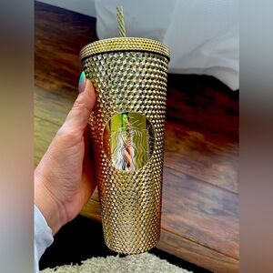 Gold studded Starbucks large cup